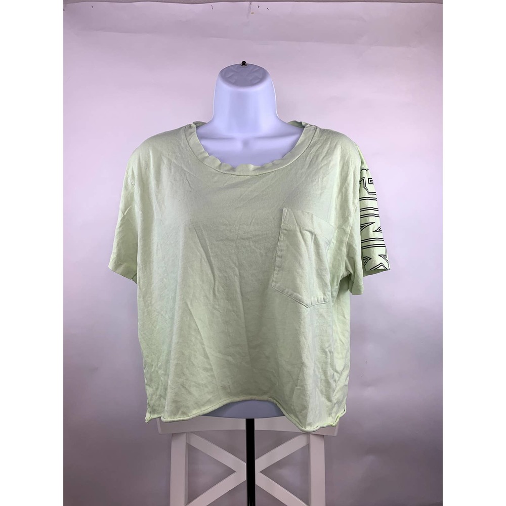 Victoria's Secret PINK L Varsity Short Sleeve Crew Pocket Tee